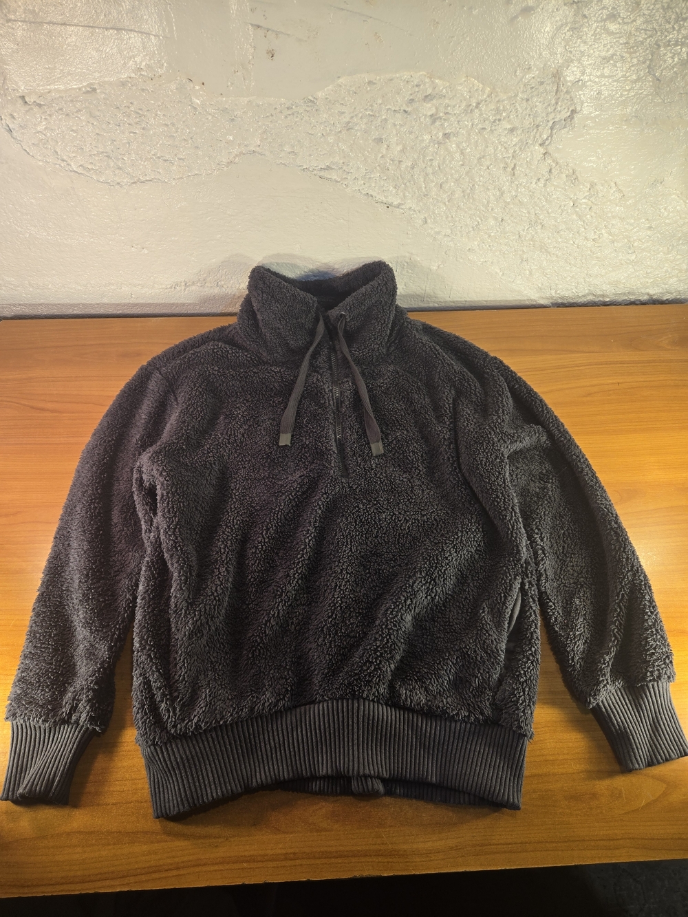 Cozy Sherpa Women’s Medium Black Sherpa Fleece 1/4 Zip Pullover Jacket